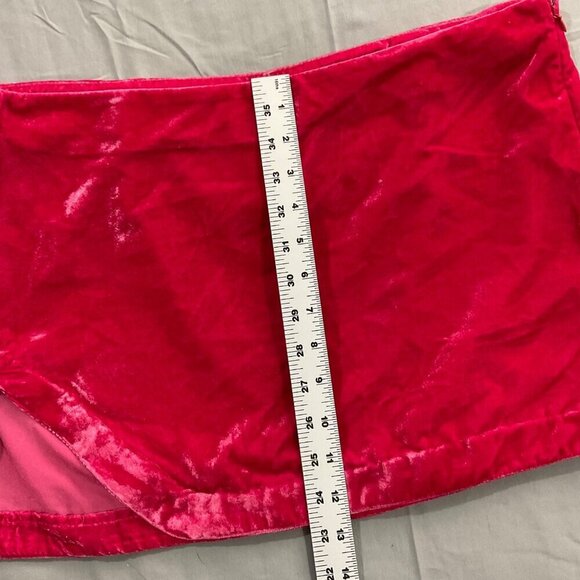 Free People Mini Skirt Womens 10 Velvet Annalise Pink Phenom Mod Retro Party NWT - Picture 9 of 12